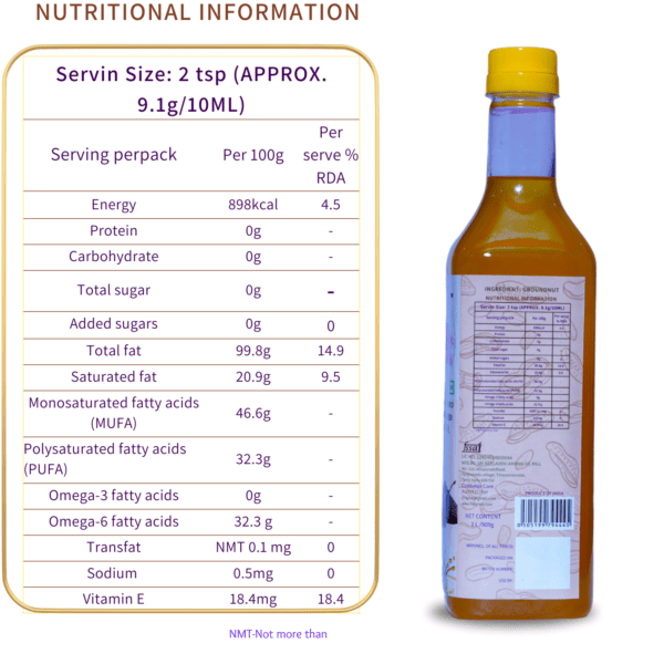 ORIGNUT Pure & Unrefined Cold Pressed Groundnut (Peanut) OiL -1L - Image 5