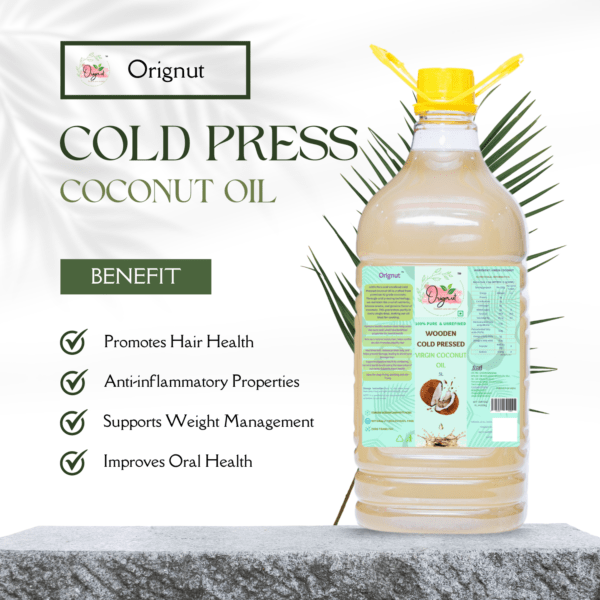 ORIGNUT Pure & Unrefined Cold Pressed Virgin Coconut Oil -5L - Image 2