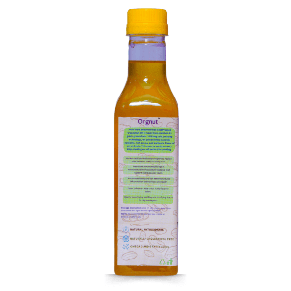 ORIGNUT Pure & Unrefined Cold Pressed Groundnut (Peanut) OiL -500ml - Image 4